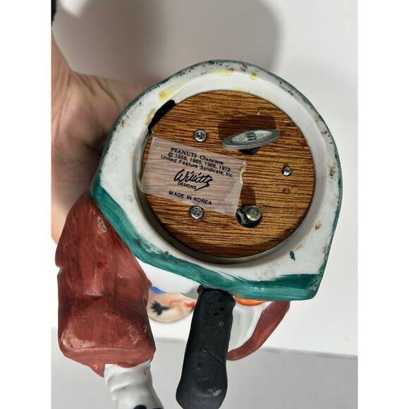 Vintage Ceramic Clown Music Box Peanuts Characters Winitty Design 1972 Rotates - Picture 3 of 8
